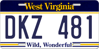 WV license plate DKZ481