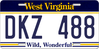 WV license plate DKZ488