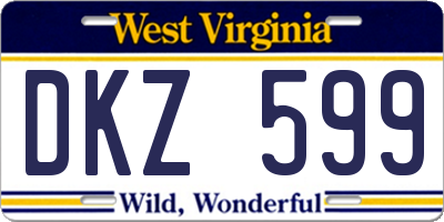WV license plate DKZ599