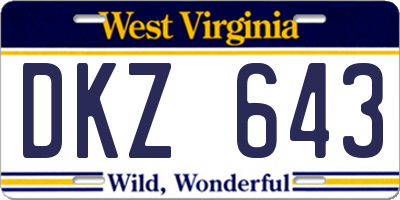 WV license plate DKZ643