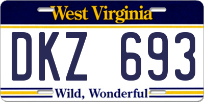 WV license plate DKZ693