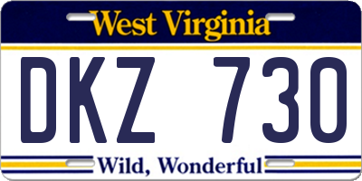 WV license plate DKZ730