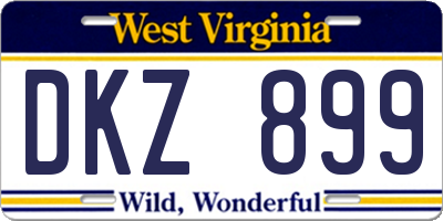 WV license plate DKZ899