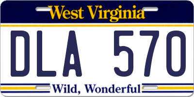 WV license plate DLA570