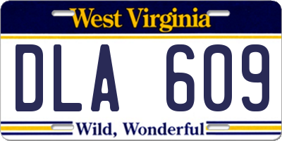 WV license plate DLA609