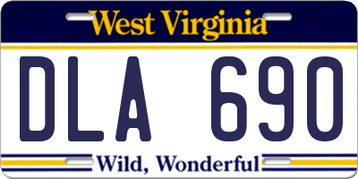 WV license plate DLA690