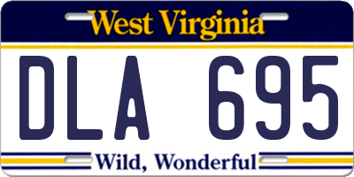 WV license plate DLA695