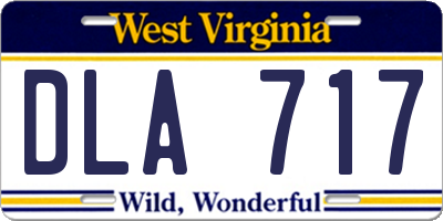 WV license plate DLA717