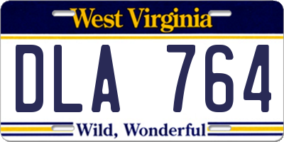 WV license plate DLA764