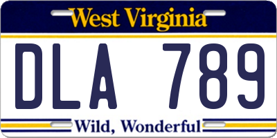 WV license plate DLA789