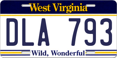 WV license plate DLA793