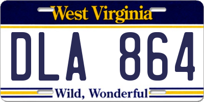 WV license plate DLA864