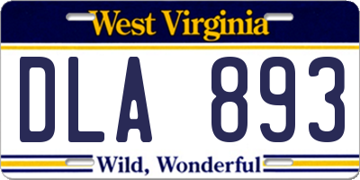 WV license plate DLA893