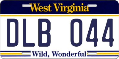 WV license plate DLB044