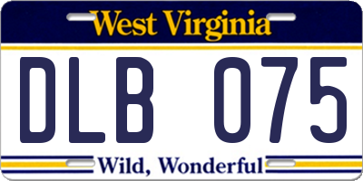 WV license plate DLB075