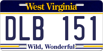 WV license plate DLB151