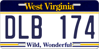 WV license plate DLB174