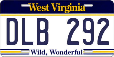 WV license plate DLB292