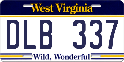 WV license plate DLB337