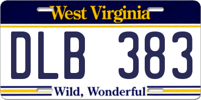 WV license plate DLB383