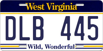 WV license plate DLB445