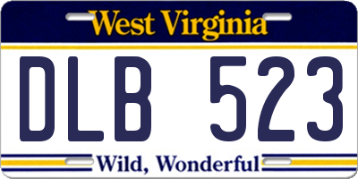 WV license plate DLB523