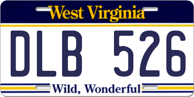 WV license plate DLB526