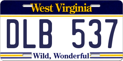 WV license plate DLB537