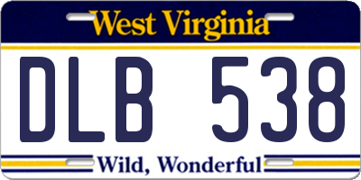 WV license plate DLB538