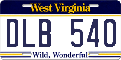 WV license plate DLB540