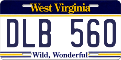 WV license plate DLB560