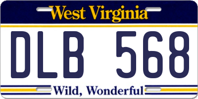 WV license plate DLB568