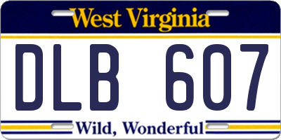 WV license plate DLB607
