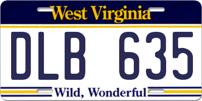 WV license plate DLB635