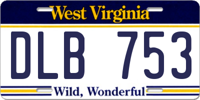 WV license plate DLB753