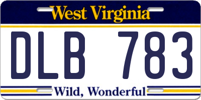 WV license plate DLB783