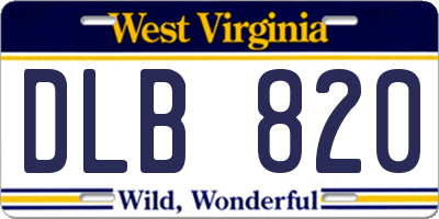 WV license plate DLB820