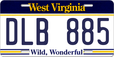 WV license plate DLB885