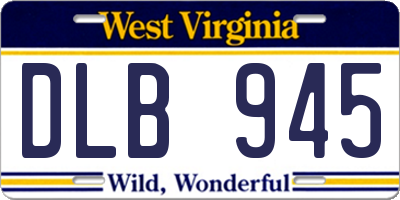 WV license plate DLB945