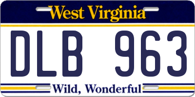 WV license plate DLB963