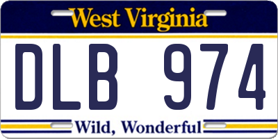 WV license plate DLB974