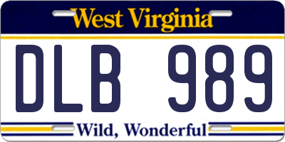 WV license plate DLB989