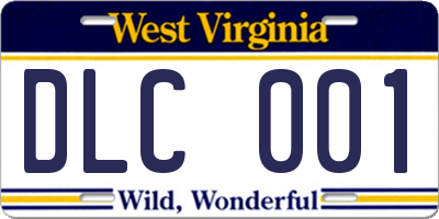 WV license plate DLC001
