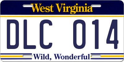 WV license plate DLC014