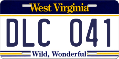 WV license plate DLC041