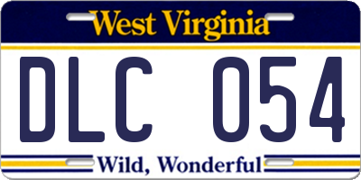 WV license plate DLC054
