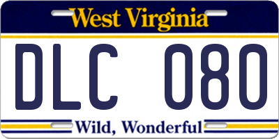 WV license plate DLC080