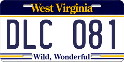 WV license plate DLC081