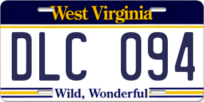 WV license plate DLC094