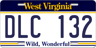 WV license plate DLC132